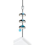 Wenko Etagère de douche extensible en alu Premium Big - L. 27 x H. 70/260 cm - Argent