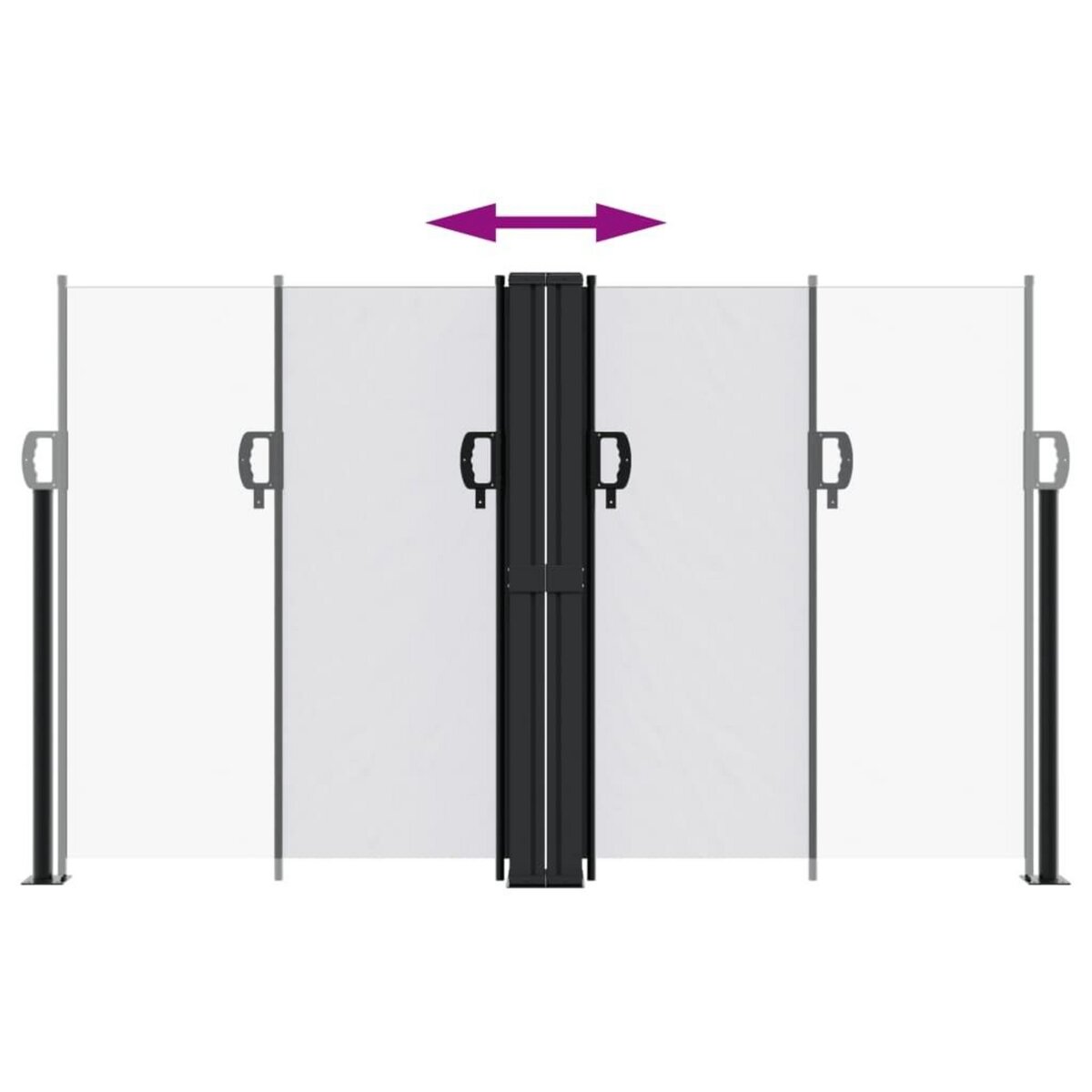 VIDAXL Auvent lateral retractable blanc 140x1200 cm