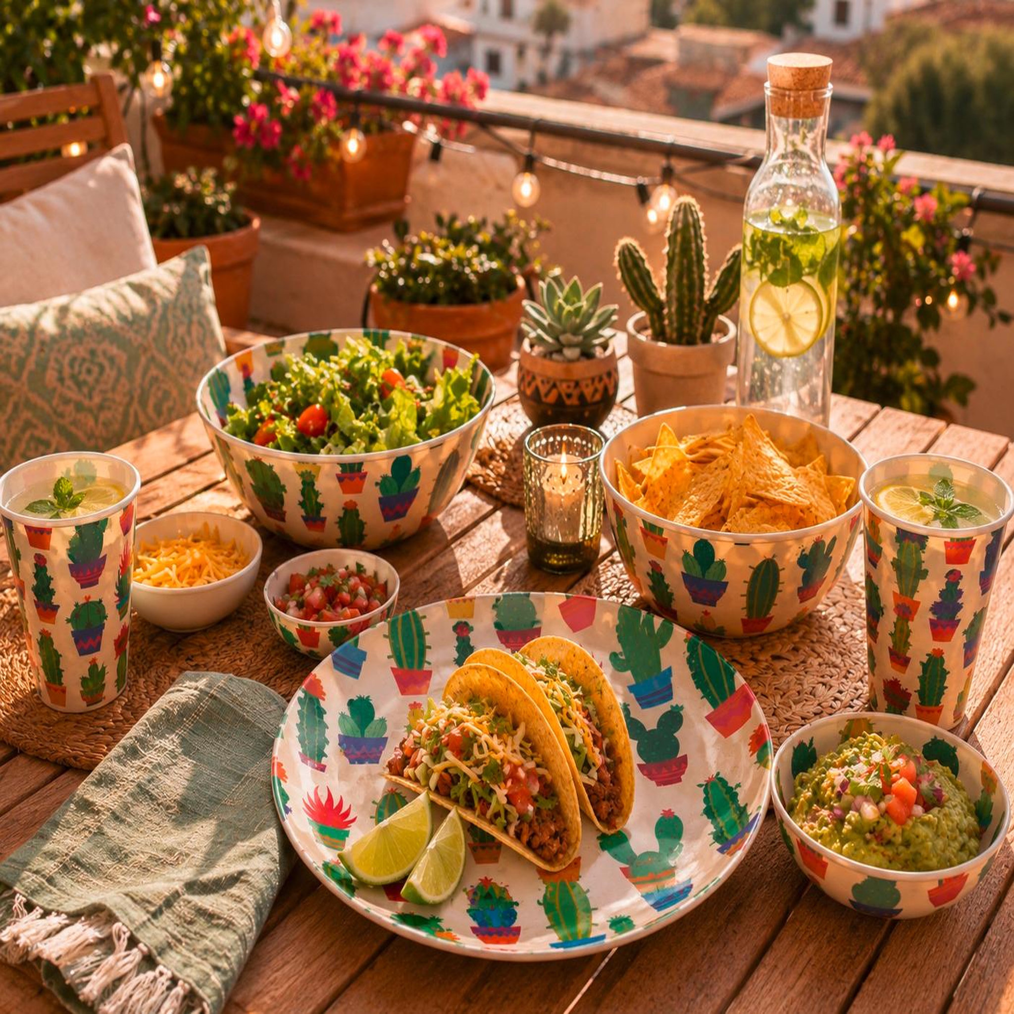 Voir la diapositive 6 : Eden Assiette décorée motif cactus– 20 cm