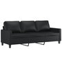 Voir la diapositive 2 : VIDAXL Canape a 3 places Noir 180 cm Similicuir
