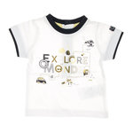 ELLE EST OU LA MER T-shirt Blanc Garçon EOM Zafio. Coloris disponibles : Blanc