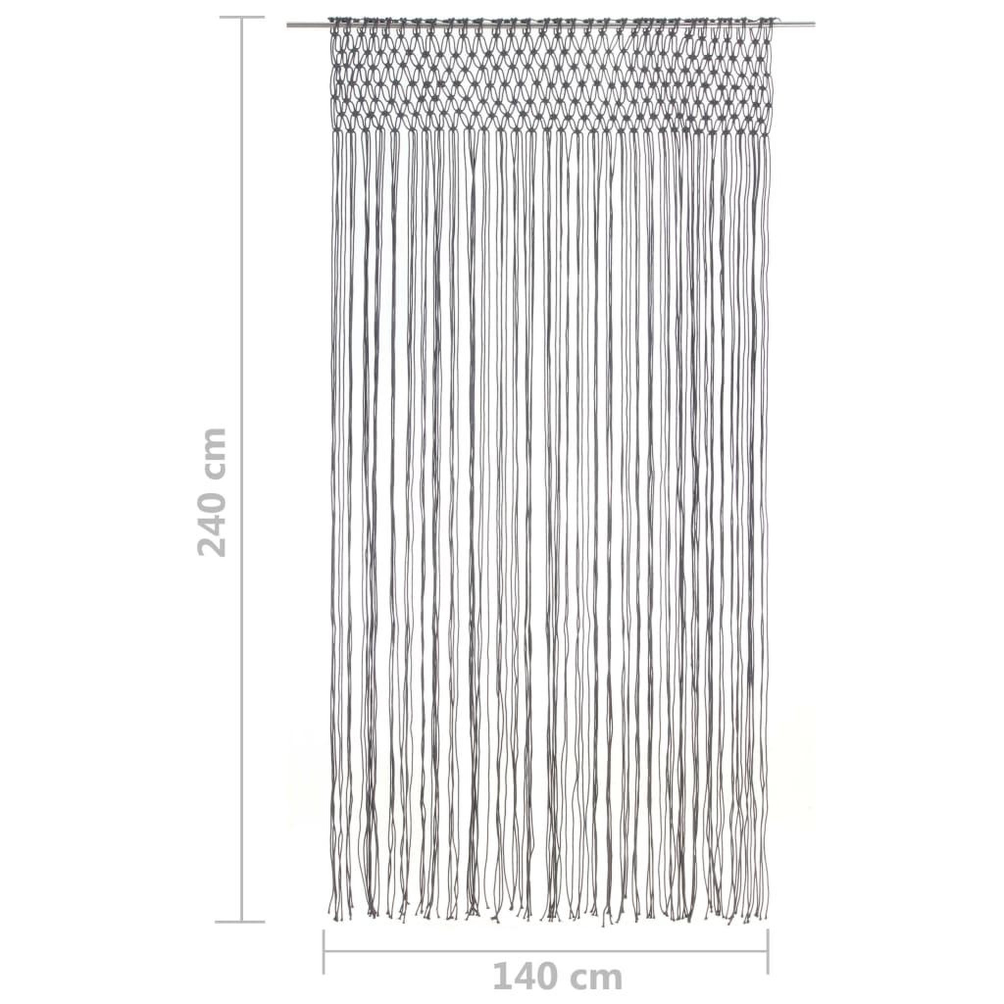 Voir la diapositive 5 : VIDAXL Rideau en macrame Anthracite 140x240 cm Coton