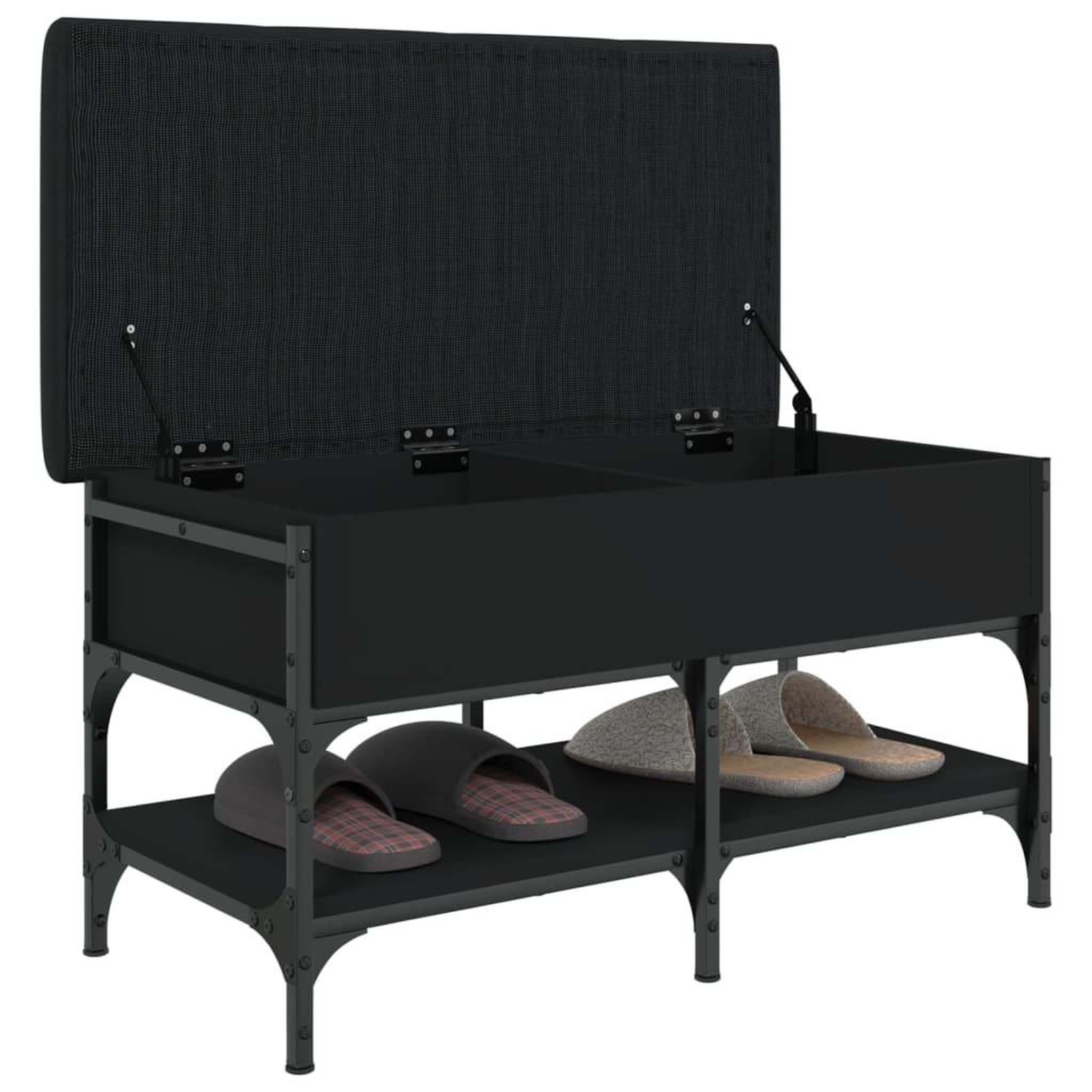 Voir la diapositive 4 : VIDAXL Banc a chaussures noir 82x42x45 cm bois d'ingenierie