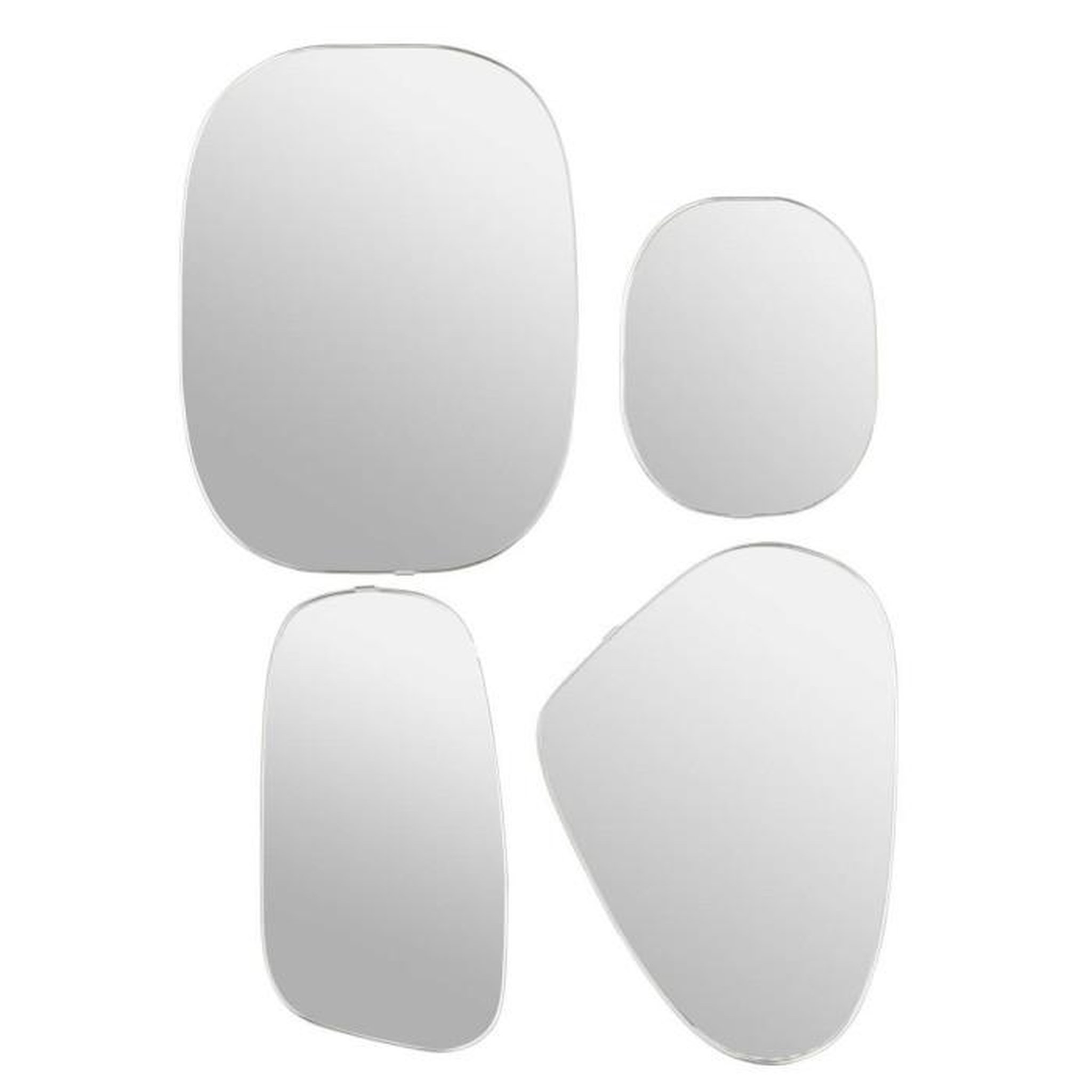 ATMOSPHERA Lot de 4 Miroirs Muraux  Roman  40cm Argent