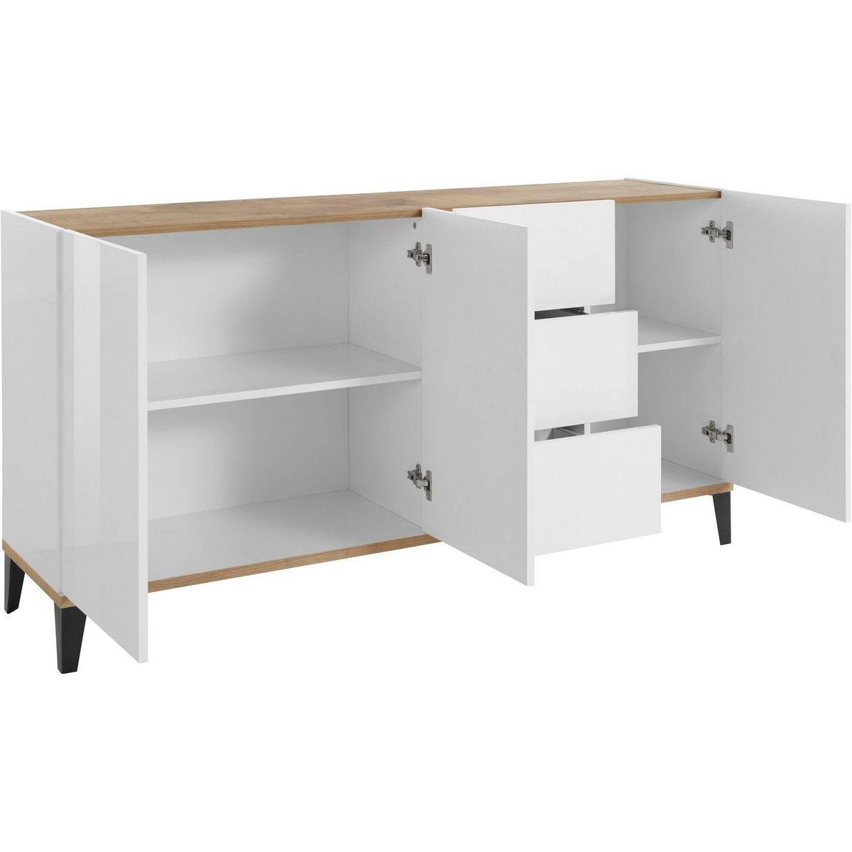 Buffet moderne 3 portes 3 tiroirs L160cm BARI
