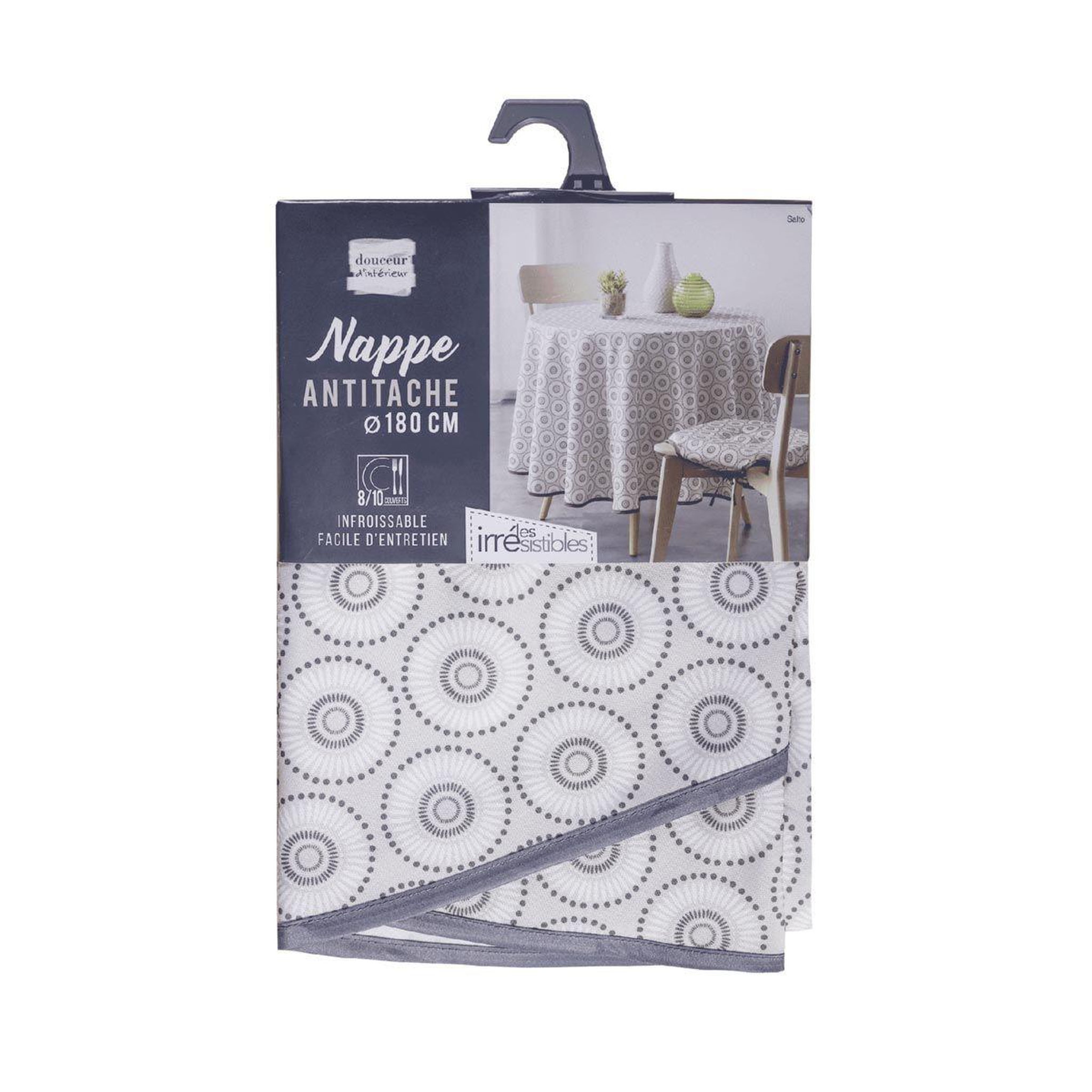 Voir la diapositive 3 : Douceur d'Intérieur Nappe antitache imprimée  salto  180cm naturel