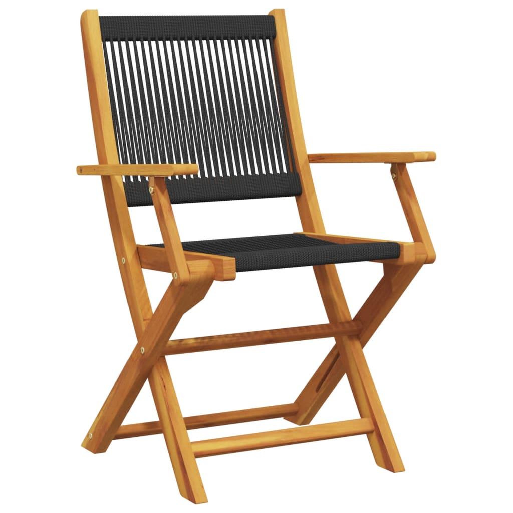Voir la diapositive 3 : VIDAXL Ensemble de bistro 3 pcs noir polypropylene et bois massif
