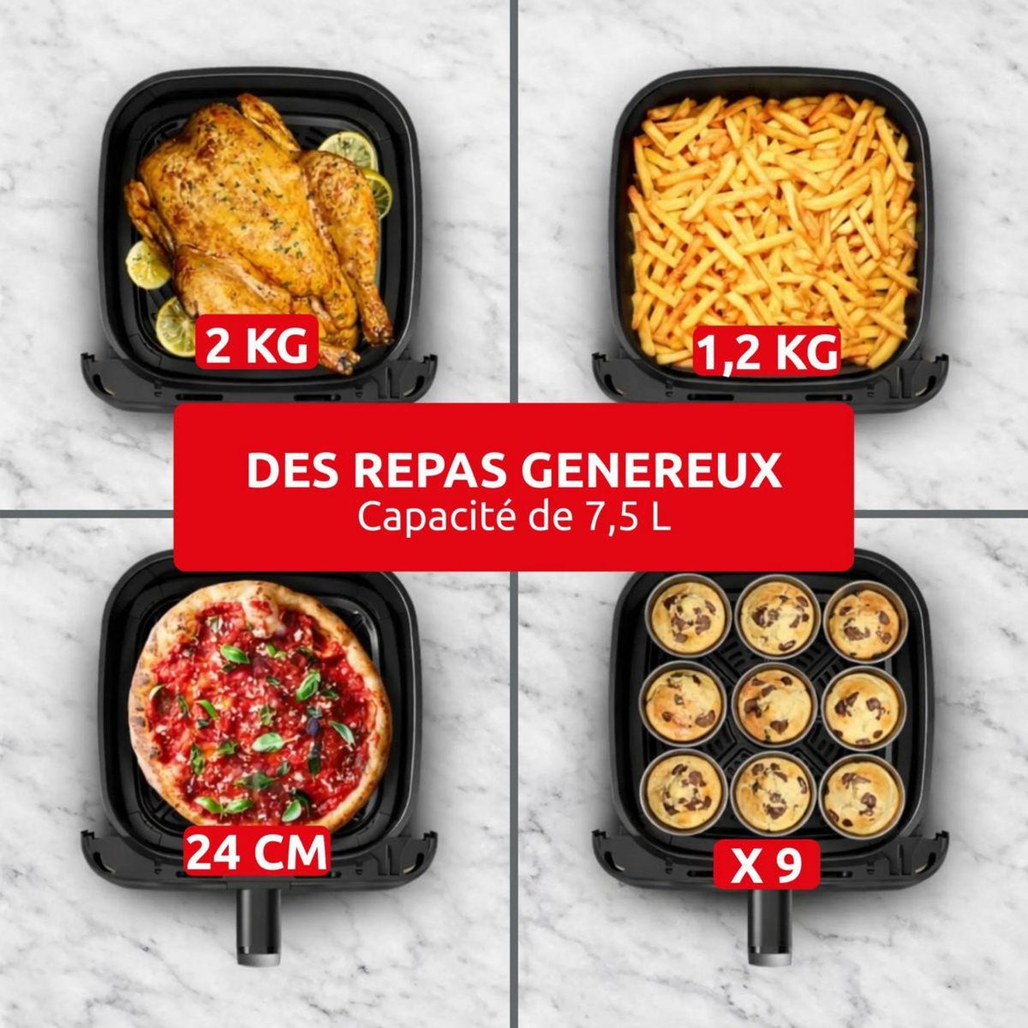 Voir la diapositive 3 : MOULINEX Friteuse sans huile easy fry mega compact ez866hf1