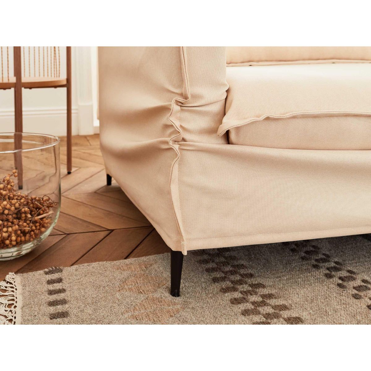 LISA DESIGN Adriann - canapé d'angle droit fixe - 4 places - en tissu déhoussable