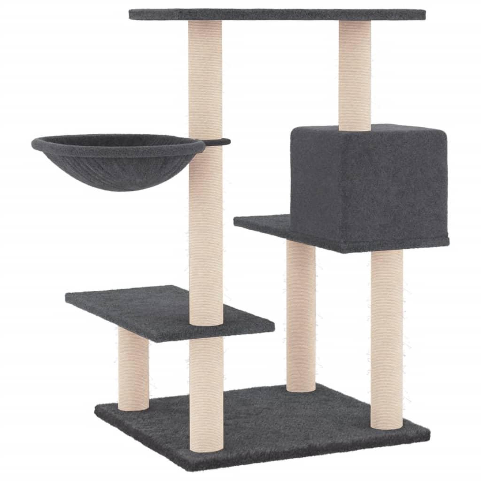 Voir la diapositive 5 : VIDAXL Arbre a chat avec griffoirs en sisal gris fonce 82,5 cm