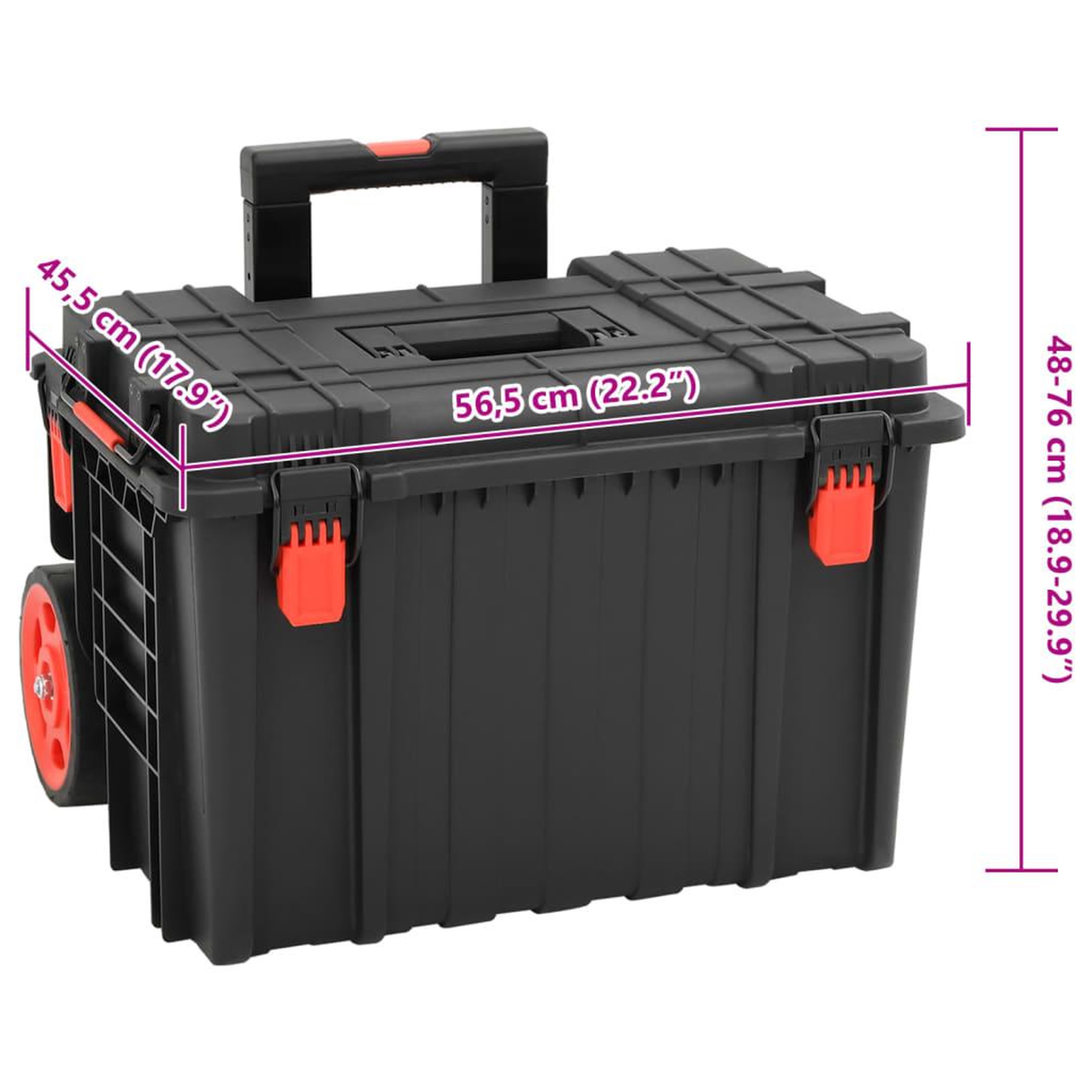 Voir la diapositive 6 : VIDAXL Valise de vol portable Noir 56,5x45,5x48 cm PP
