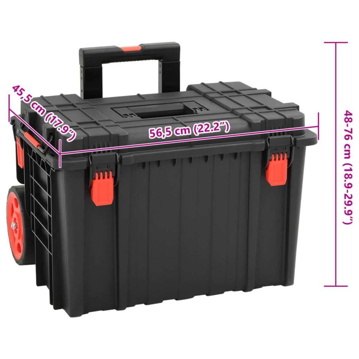 VIDAXL Valise de vol portable Noir 56,5x45,5x48 cm PP