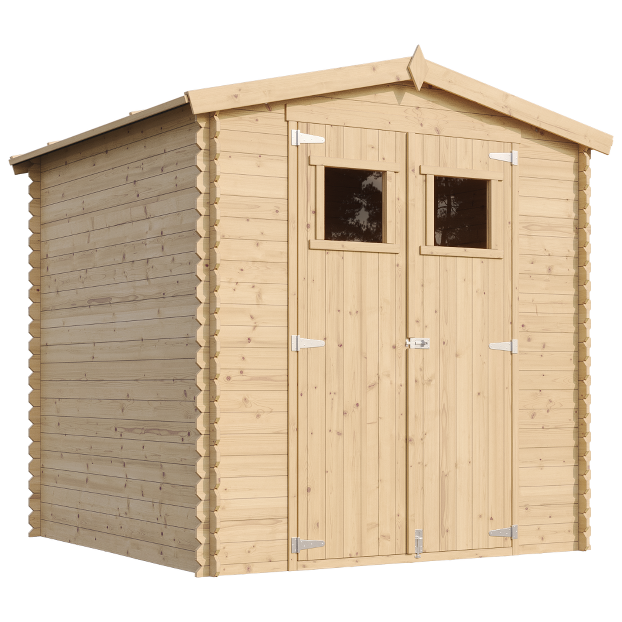TIMBELA Abri de Jardin en Bois 3.53m² Cabanon Jardin Exterieur à Outils, avec sol imprégné M343+M343G