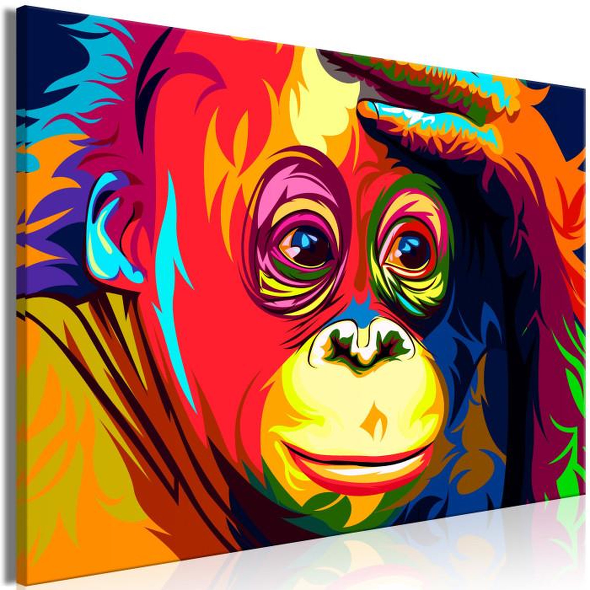 Paris Prix Tableau Imprimé  Colourful Orangutan Wide. Coloris disponibles : Multicolore