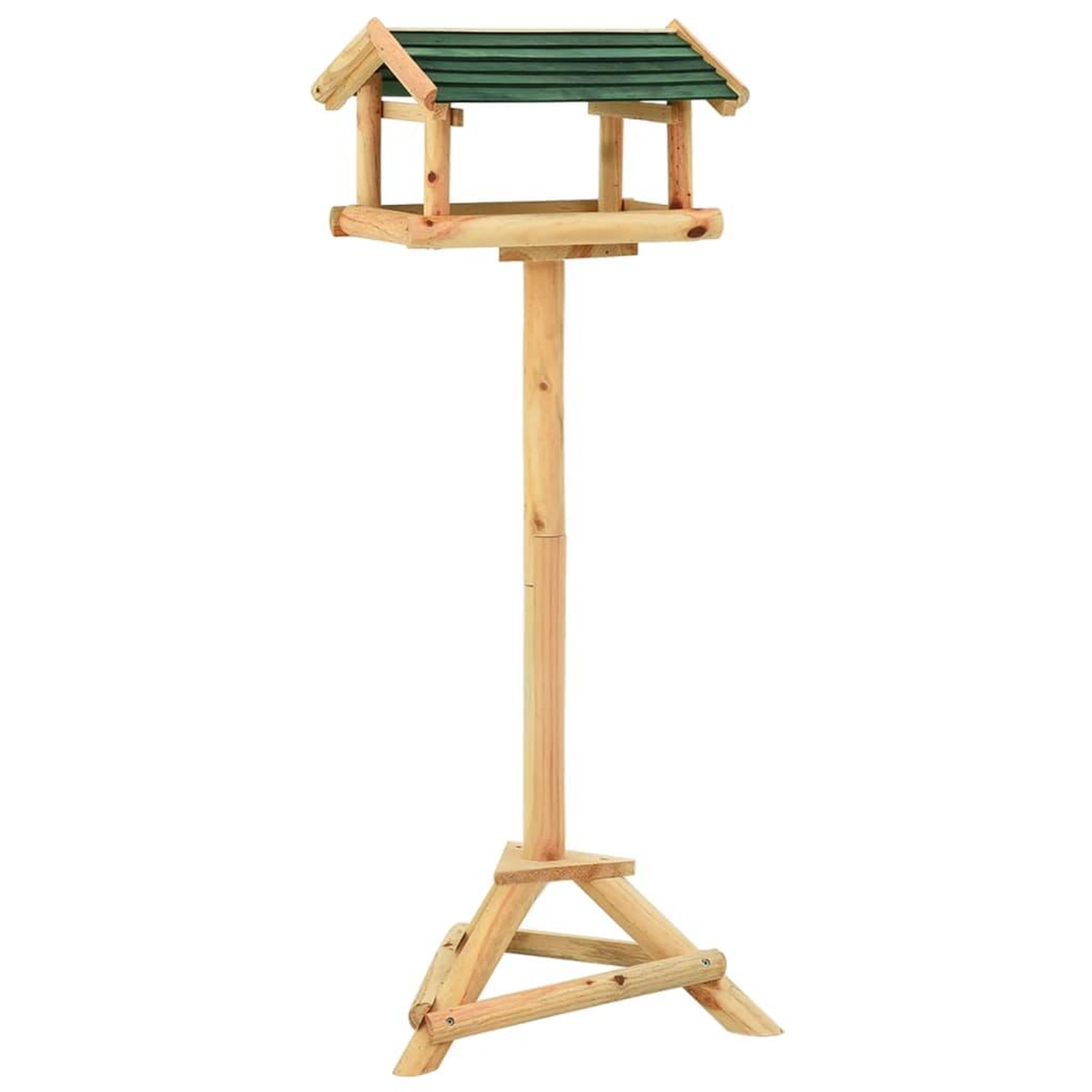 VIDAXL Mangeoire a oiseaux et support 37x28x100cm bois de sapin massif