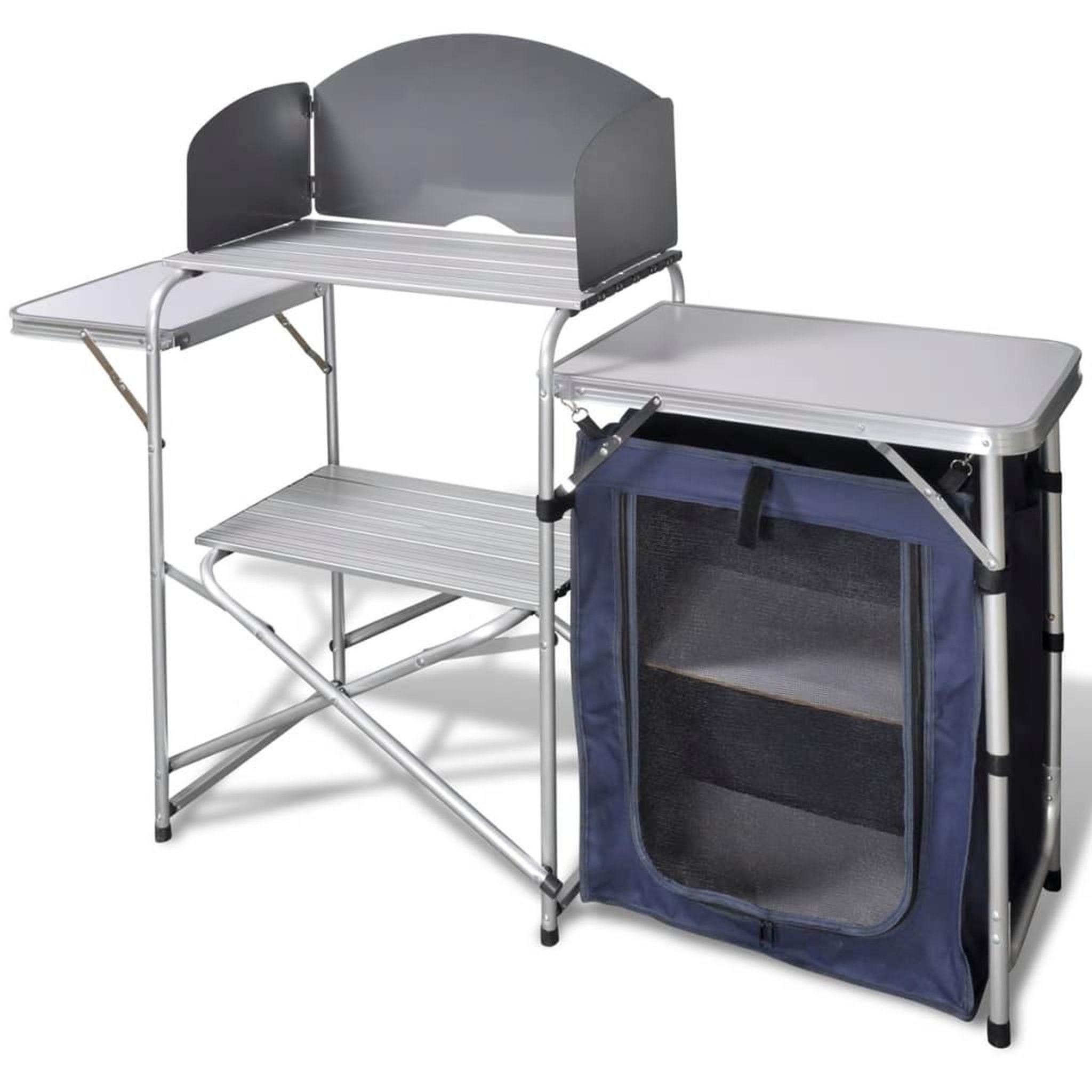 VIDAXL Unite de cuisine de camping pliable avec pare-vent aluminium