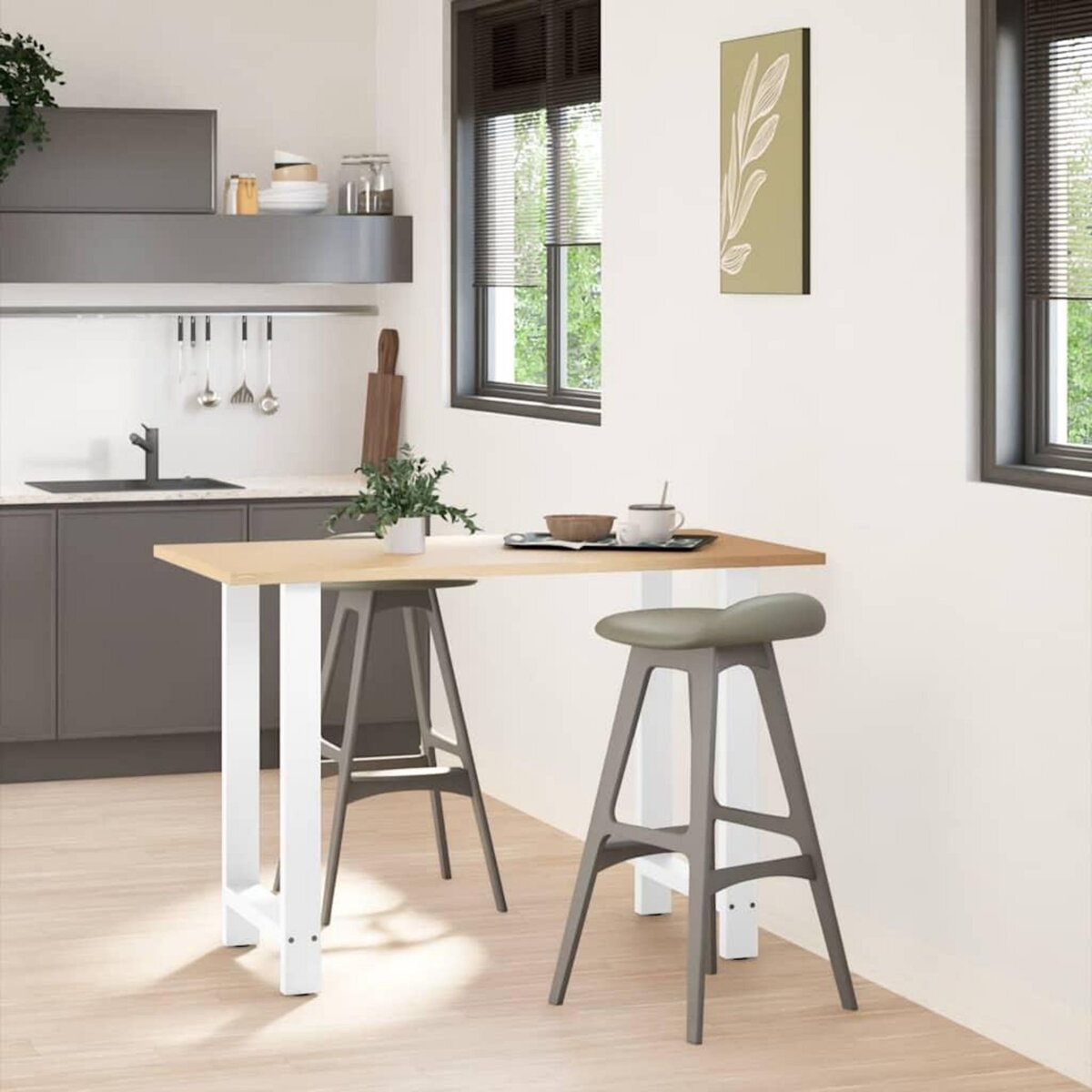 VIDAXL Pieds de table basse blanc 2 pcs 60x(90-91) cm acier