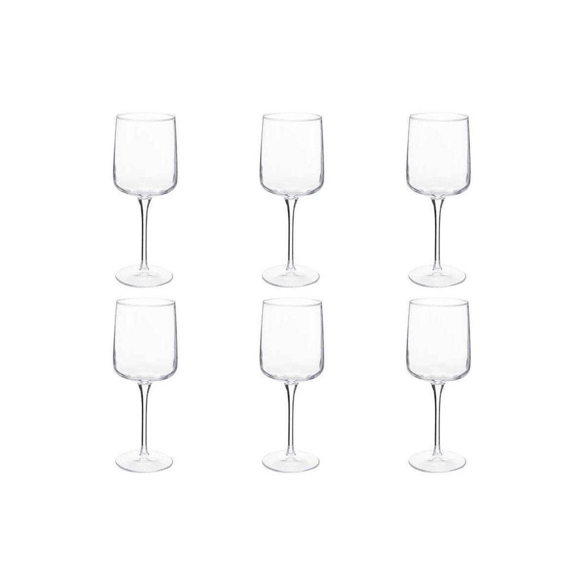 SECRET DE GOURMET Lot de 6 Verres à Vin  Flora  34cl Transparent