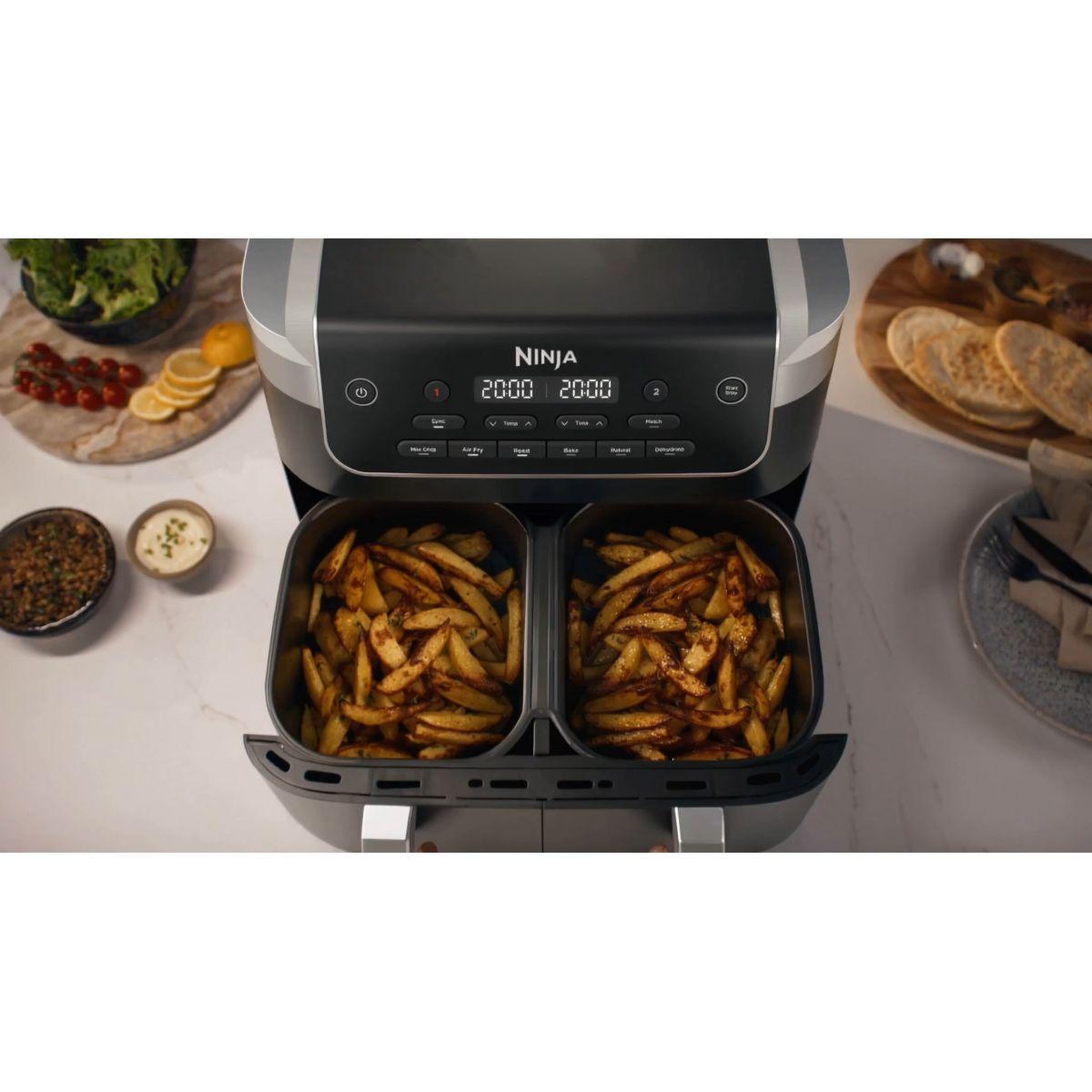 Voir la diapositive 5 : NINJA Friteuse sans huile Foodi Dual Air Fryer 7.6L DZ801EU
