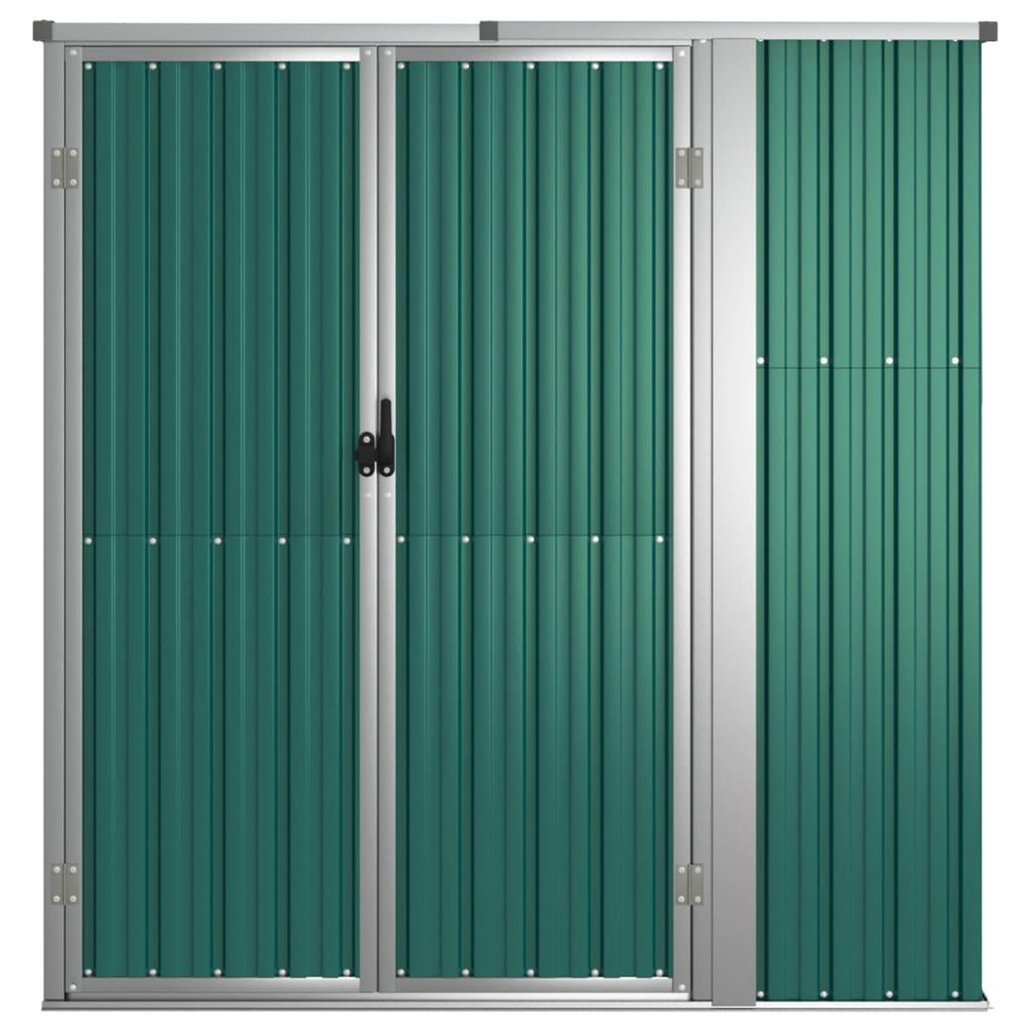 Voir la diapositive 3 : VIDAXL Abri a outils de jardin vert 161x89x161 cm acier galvanise