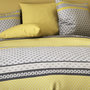Voir la diapositive 2 : Les Ateliers du Linge Parure de couette 2pcs 140x200cm 100% microfibre 55gsm vaxo jaune