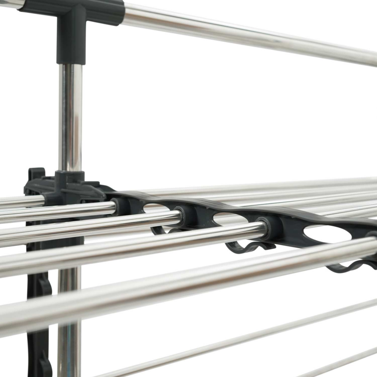 ID MARKET Séchoir à linge 60 M SUPRA XXL gris/blanc 4 niveaux + barre télescopique