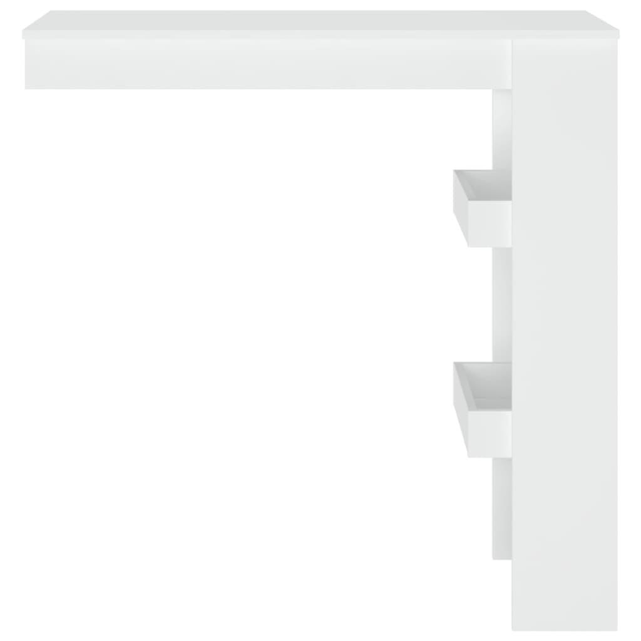 Voir la diapositive 3 : VIDAXL Table de bar murale Blanc 102x45x103,5 cm Bois d'ingenierie