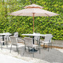 Voir la diapositive 2 : OUTSUNNY Parasol en bois peuplier droit 2 toits polyester 180 g/m² dia. 2,65 x 2,64H m beige