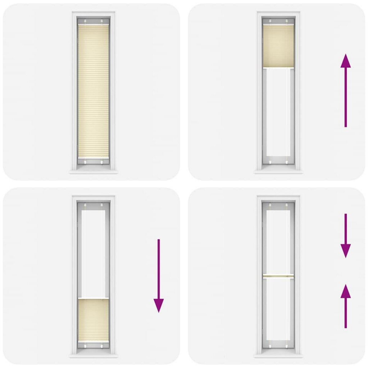 VIDAXL Store plisse creme 50x200 cm largeur du tissu 49,4 cm polyester