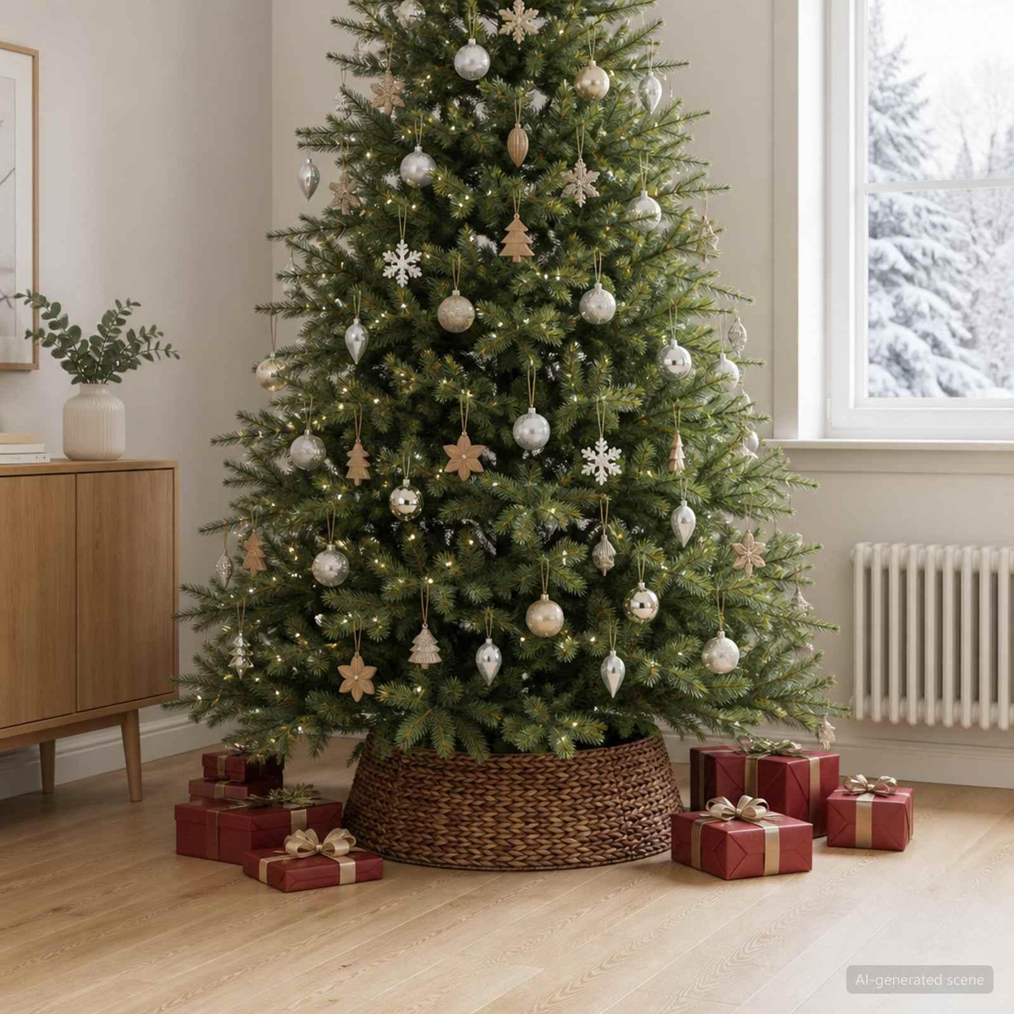 Voir la diapositive 2 : VIDAXL Collier de sapin de Noël Rond Marron Diam. 105 x 28 cm