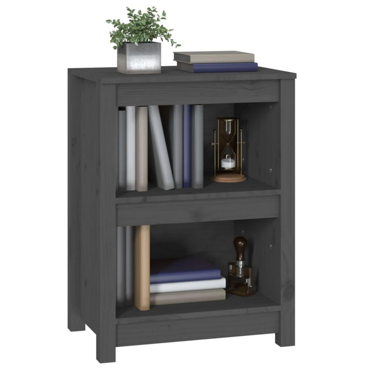 VIDAXL Bibliotheque Gris 50x35x68 cm Bois de pin massif