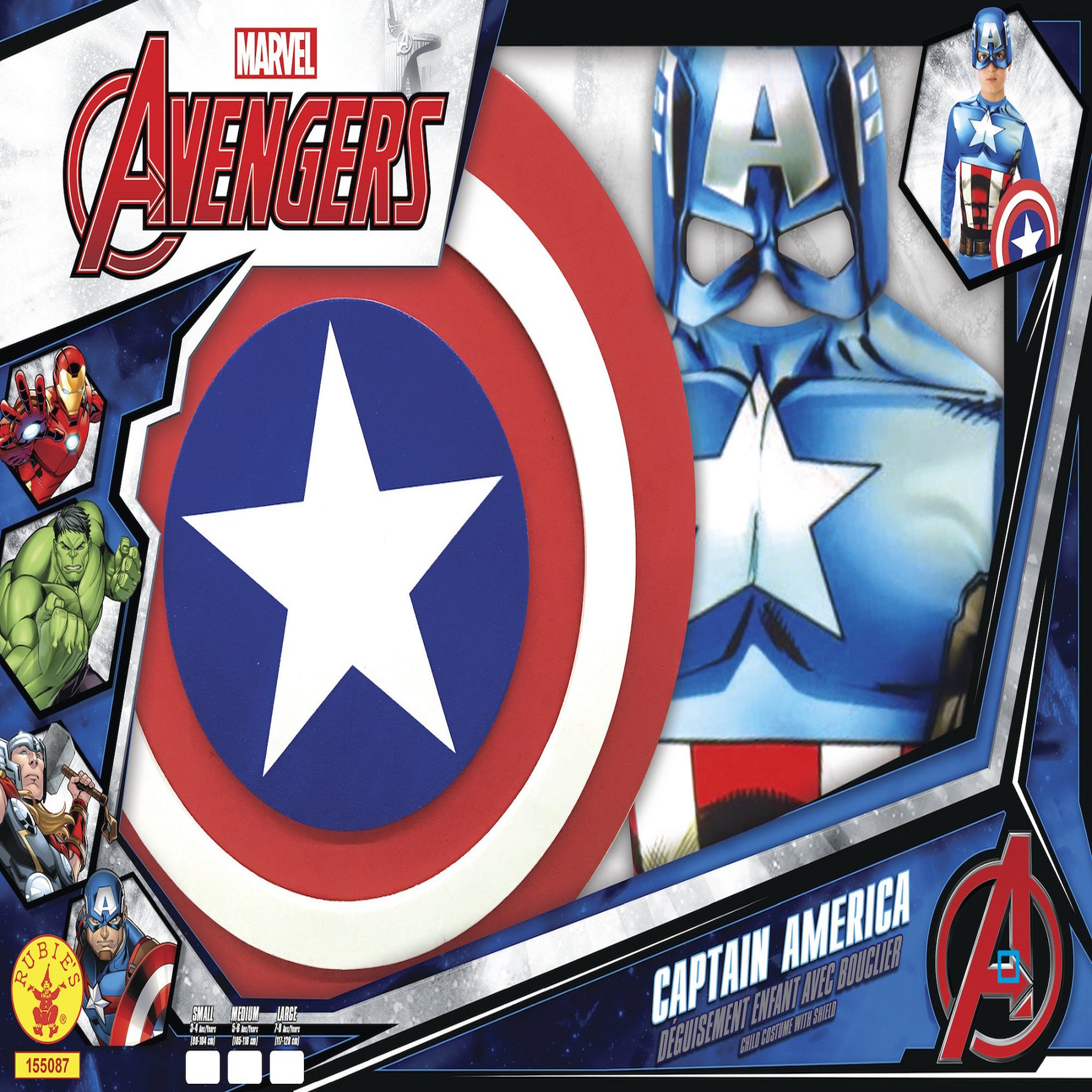 Voir la diapositive 2 : RUBIES Panoplie + bouclier M - Marvel - Capt'ain América 