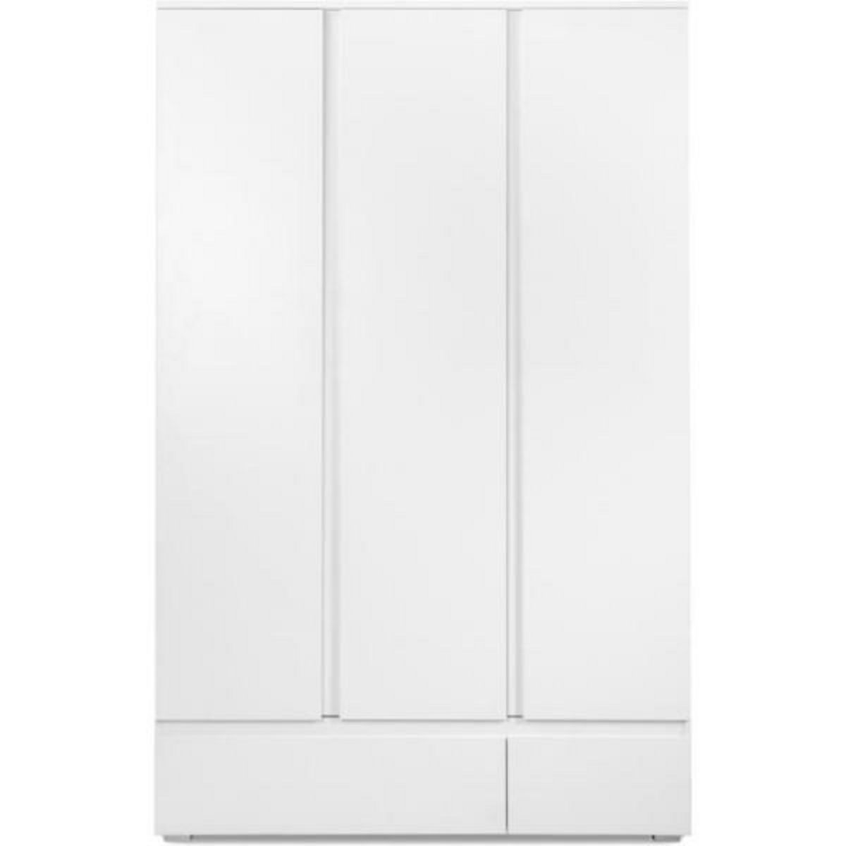 MARKET24 Armoire IMAGE 60B - Décor blanc mat - 3 portes + 2 tiroirs - L121,6 x H191 x P55 cm
