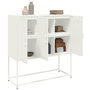 Voir la diapositive 4 : VIDAXL Buffet haut blanc 100,5x39x107 cm acier