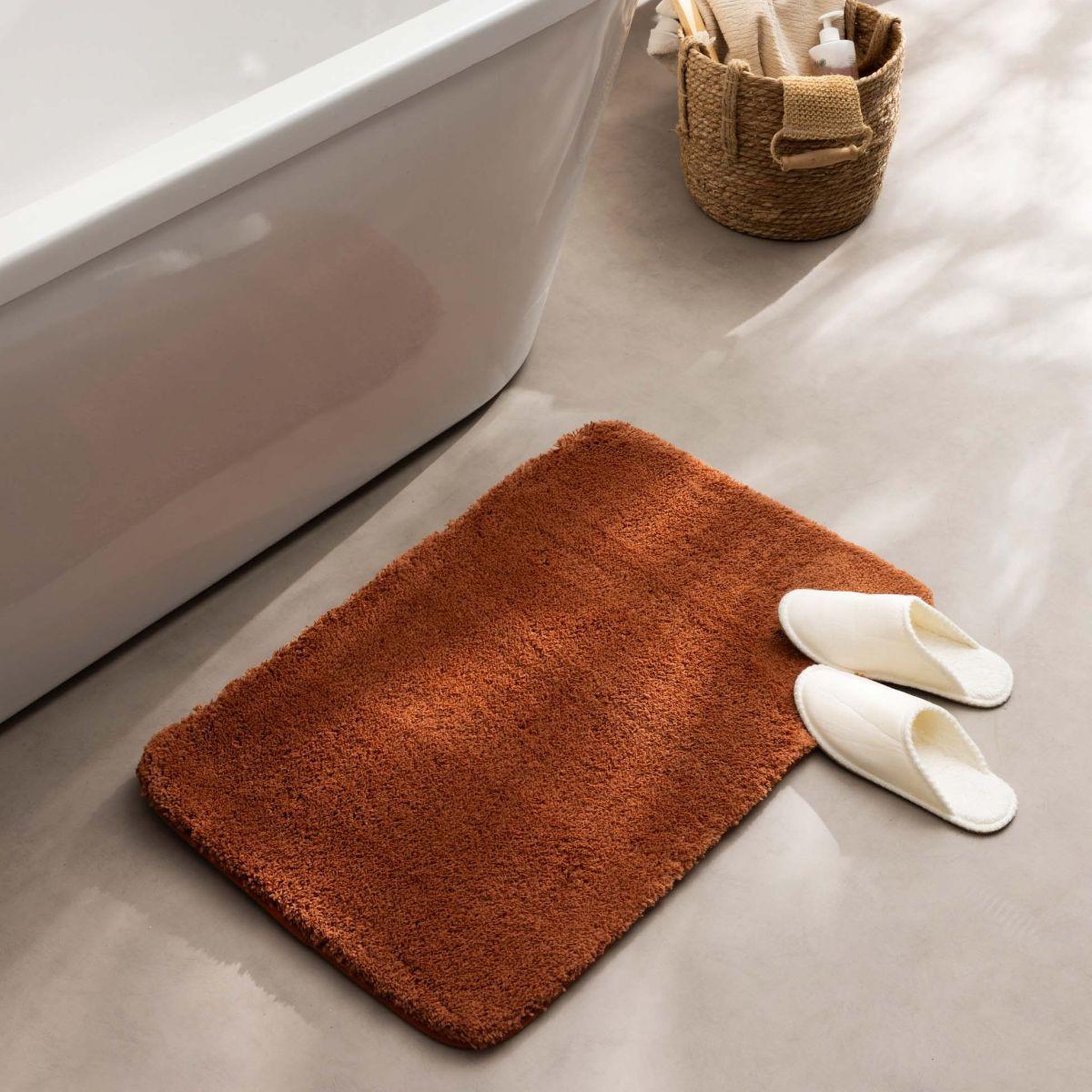 Voir la diapositive 5 : Douceur d'Intérieur Tapis de bain en microfibre  mael  50x80cm terracotta