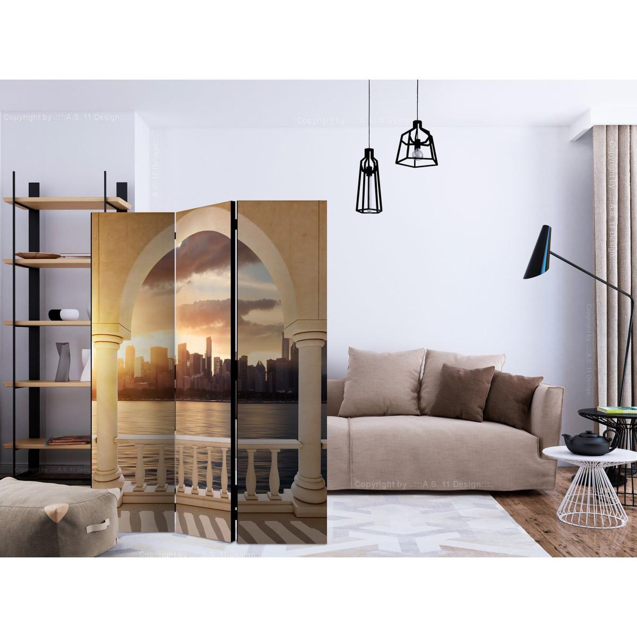 Voir la diapositive 2 : Paris Prix Paravent 3 volets  dream about new york  135x172cm