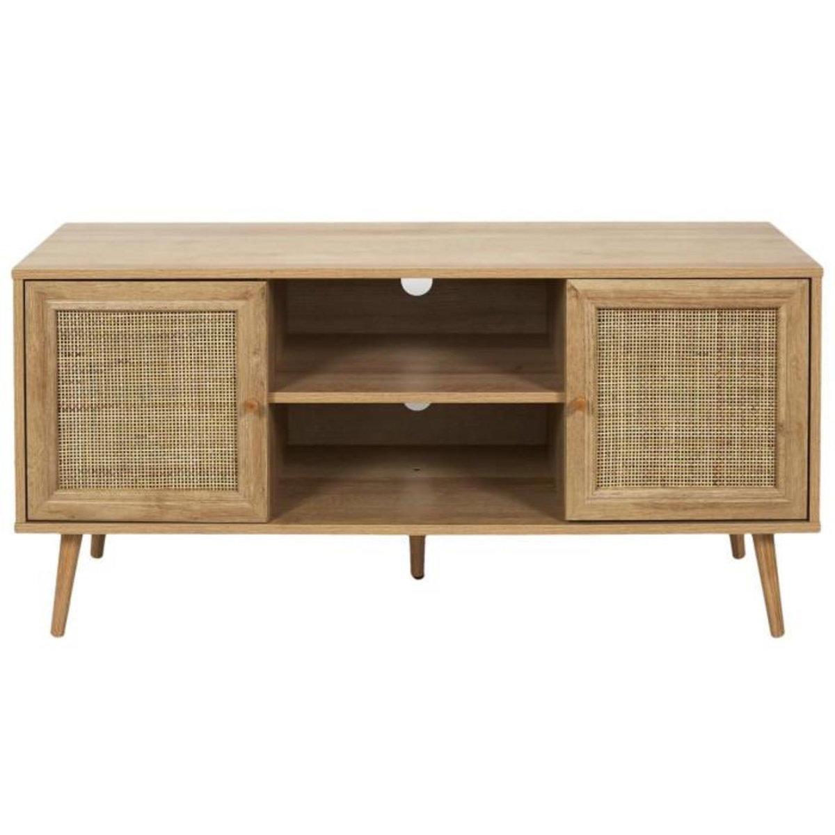 Paris Prix Meuble TV 2 Portes & 2 Niches  Bali  115cm Naturel