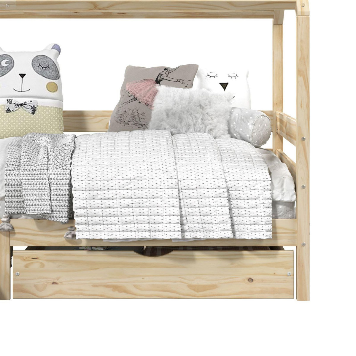 IDIMEX Lit cabane CLIA 90 x 200 cm avec tiroirs, en pin massif