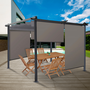 Voir la diapositive 2 : ID MARKET Lot de 3 stores enrouleurs L.124 x H. 225 CM pour pergola taupe