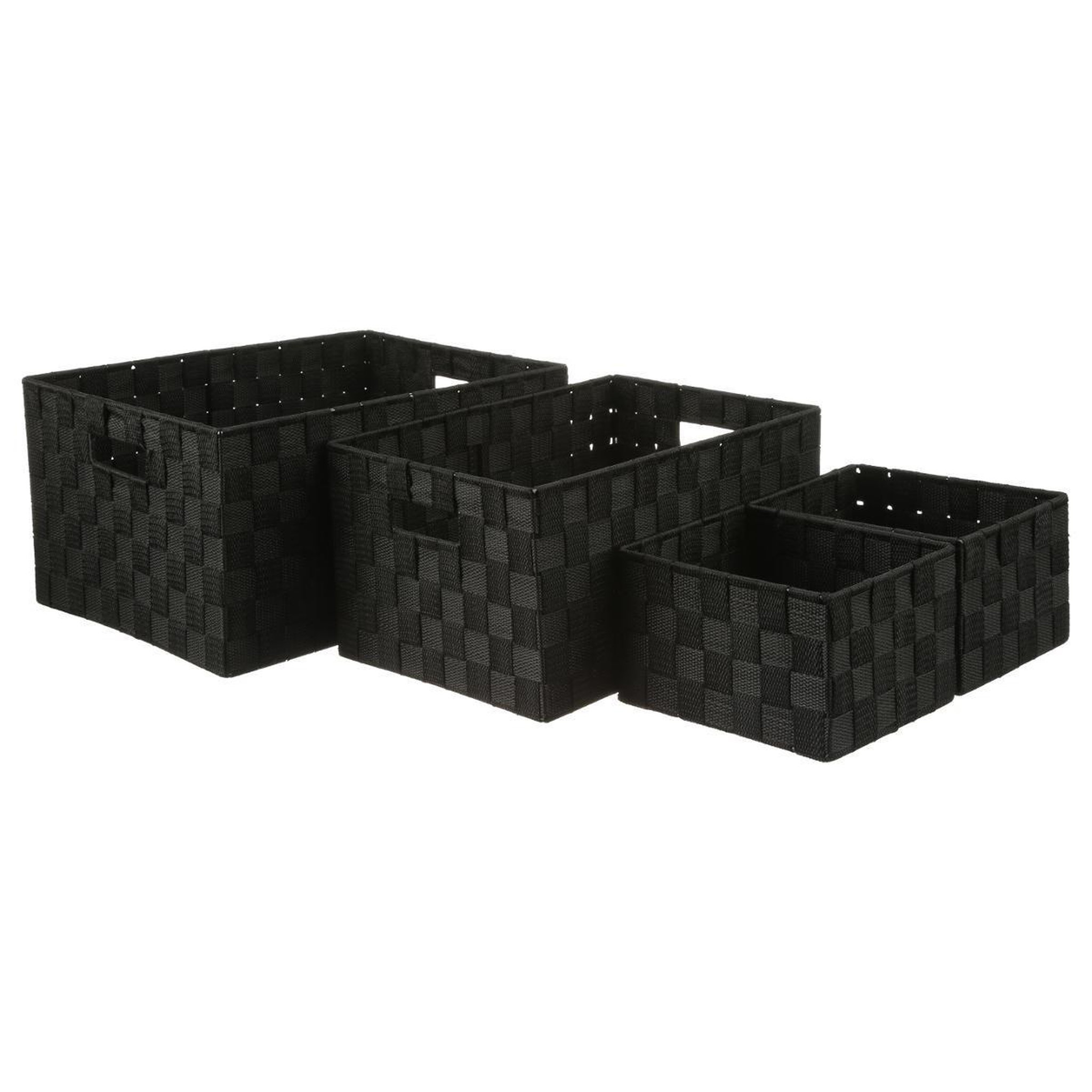 FIVE Lot de 4 Paniers de Rangement  Déco  38cm Noir