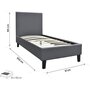 Voir la diapositive 3 : Habitat et Jardin Lit  Lina  - 90 x 190 cm - Gris foncé