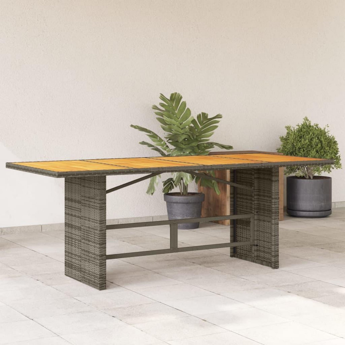 VIDAXL Table de jardin avec dessus en bois d'acacia gris 190x80x74 cm