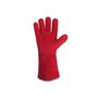 Voir la diapositive 2 : Proweltek Gants Anti Chaleur Taille10 Rouge - Gants en Cuir Croute de Bovin Manchette 15cm Protection thermique pour soudure, métallurgie