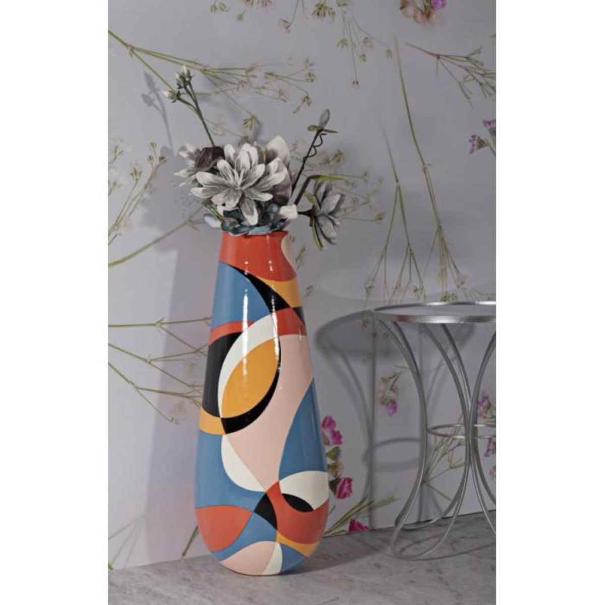 Paris Prix Vase Haut en Résine  Rubic  92cm Multicolore