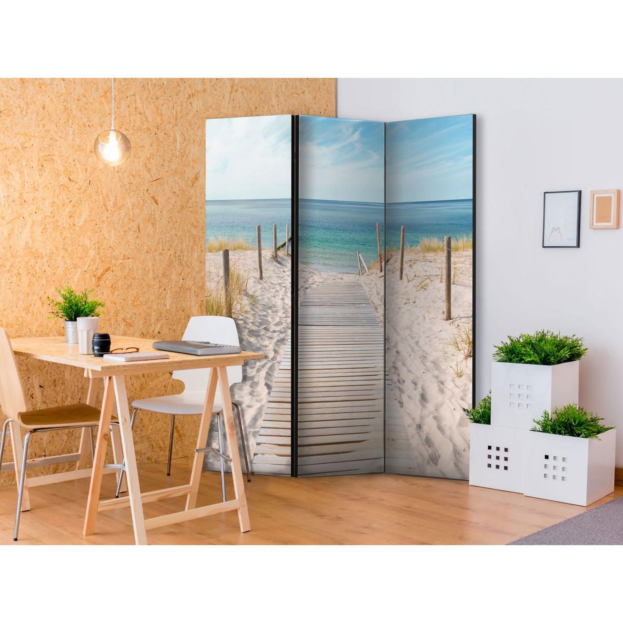 Voir la diapositive 2 : Paris Prix Paravent 3 volets  holiday at the seaside  135x172cm