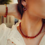 Voir la diapositive 4 : SLOYA Boucles d'oreilles Blima en pierres Agate rouge