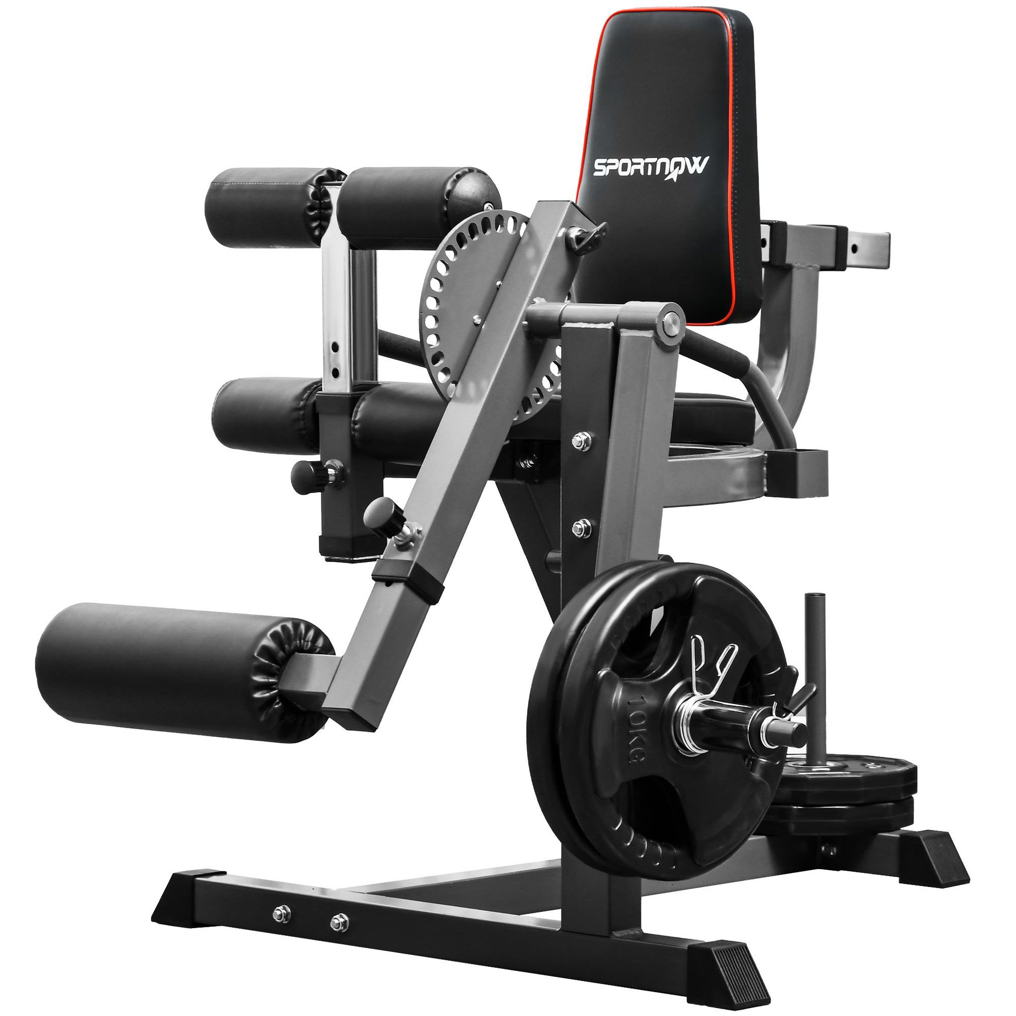 Voir la diapositive 4 : HOMCOM Leg press machine - leg curl - presse à mollets - entièrement réglable - max. 120 kg