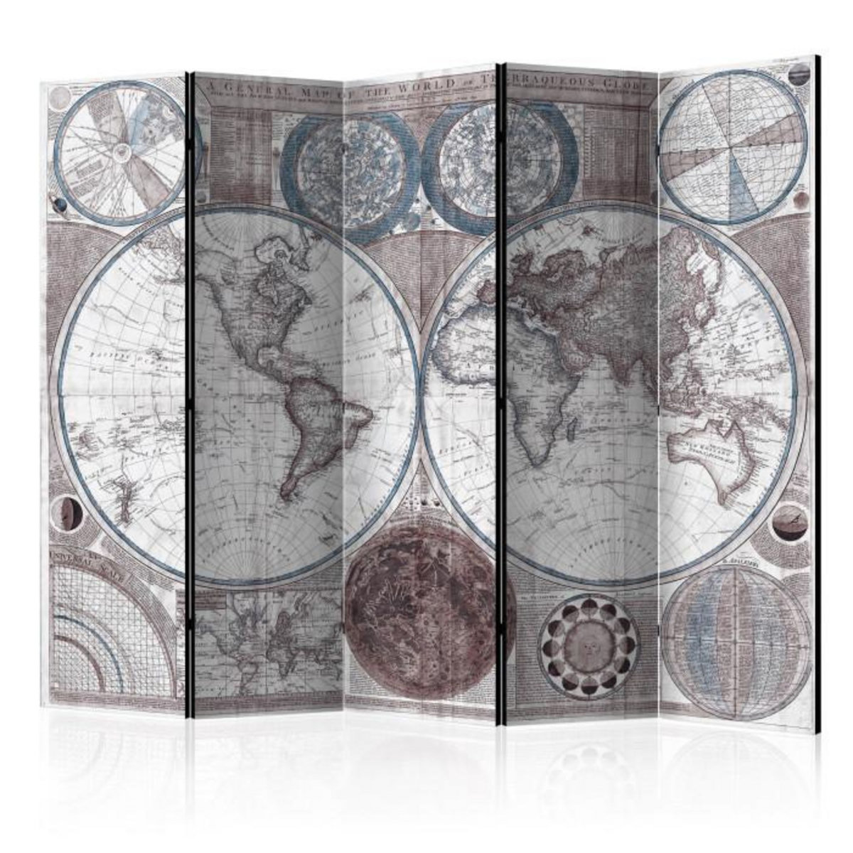 Paris Prix Paravent 5 Volets  Terraqueous Globe  172x225cm