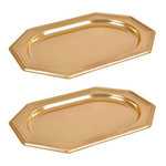 Paris Prix Lot de 2 Plateaux Déco  Octogonaux  45cm Or