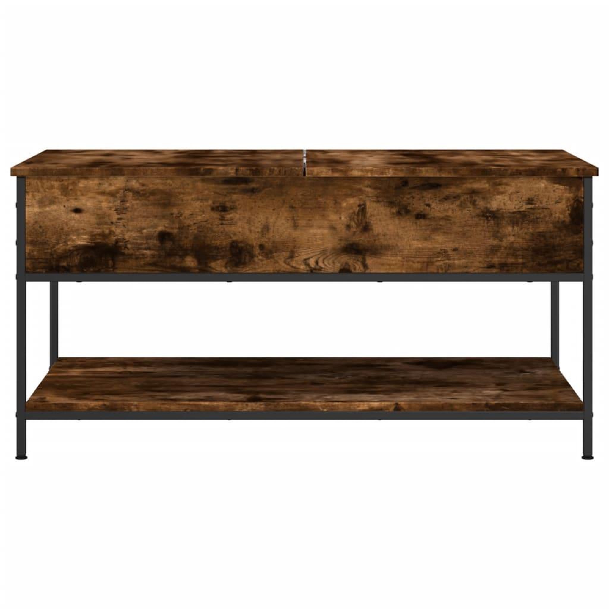Voir la diapositive 5 : VIDAXL Table basse chene fume 100x50x50 cm bois d'ingenierie et metal